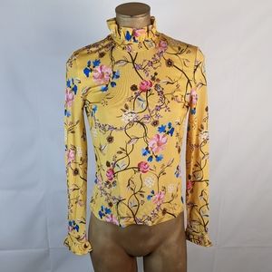 Stine Goya Floral Mockneck Jersey Top XS